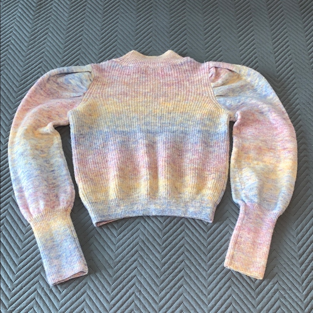 Knitted Cropped Pastel Colorful cozy Sweater light pink blue yellow - Picture 3 of 5